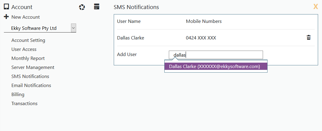 List of subscribed users for SMS notifcations