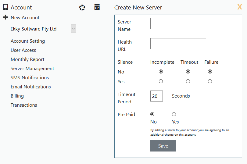 Creating a new server