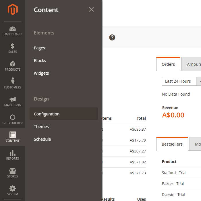 Select Design Configuration in Magento 2
